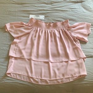Never worn! Dusty Rose off the shoulder top.